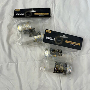 Four Happy New Year Party Black and Gold Confetti Poppers Brand New Celebration